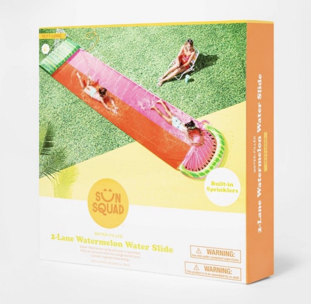 Watermelon Aqua Ramp Double Water Slide - Sun Squad
