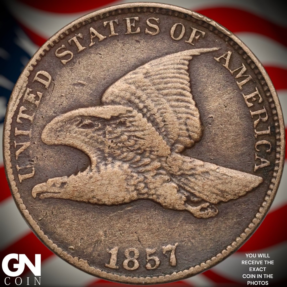 1857 Flying Eagle Cent Penny A9599