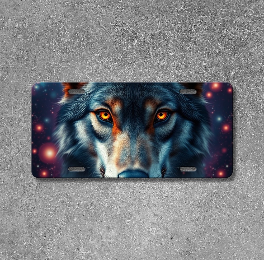 Hyperrealistic Wolf License Plate Custom Vanity Plate Unique Gift