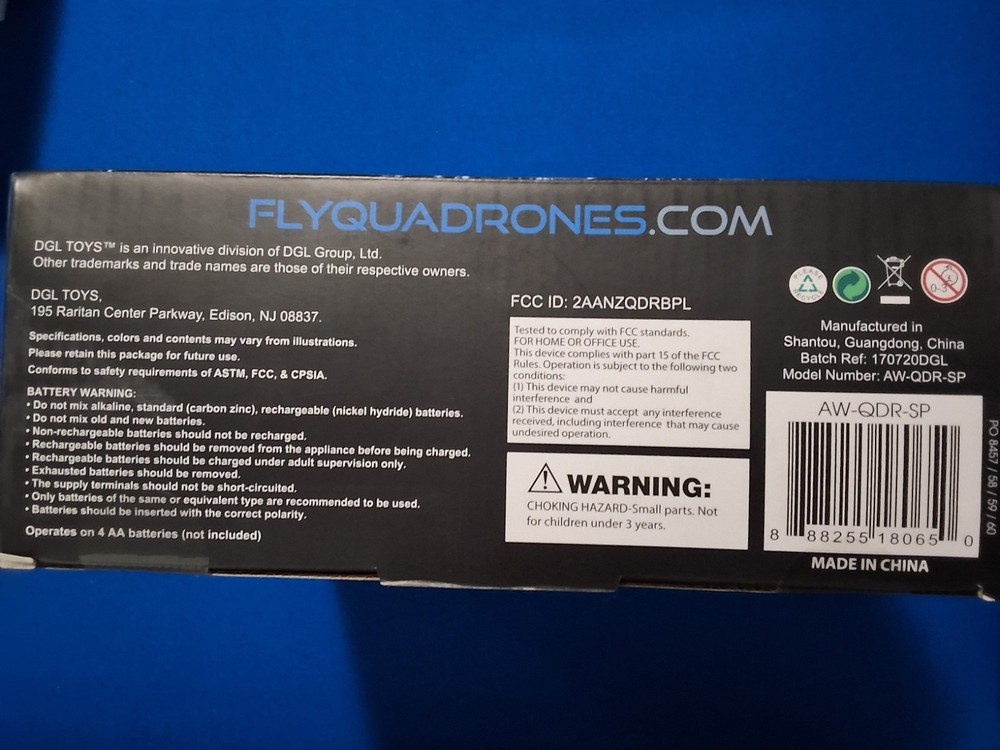 QUADRONE Sparrow Remote Control Drone Blue Headless Mode Auto Return AW-QDR-SP