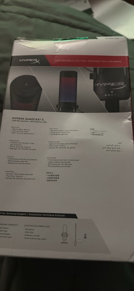 HyperX QuadCast S USB Microphone Customizable Lighting PC Mac PS5 PS4 Black