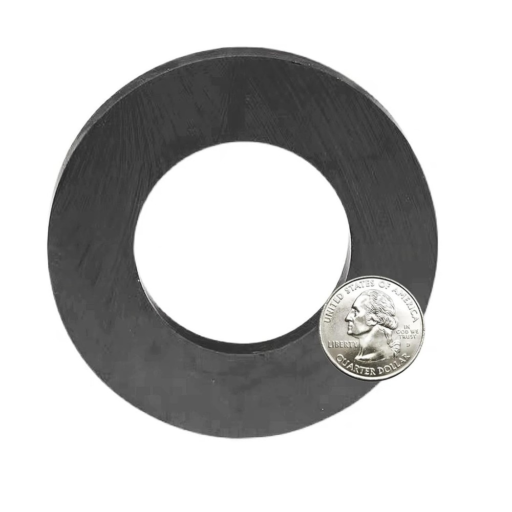 Heavy Duty Ceramic Ferrite Ring Magnet, 4-Inch Diameter for Science & Projects