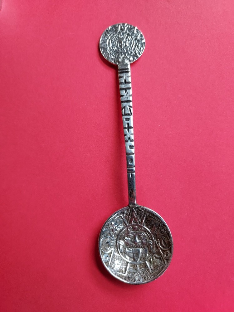 Mexico Aztec Style Silver Spoon