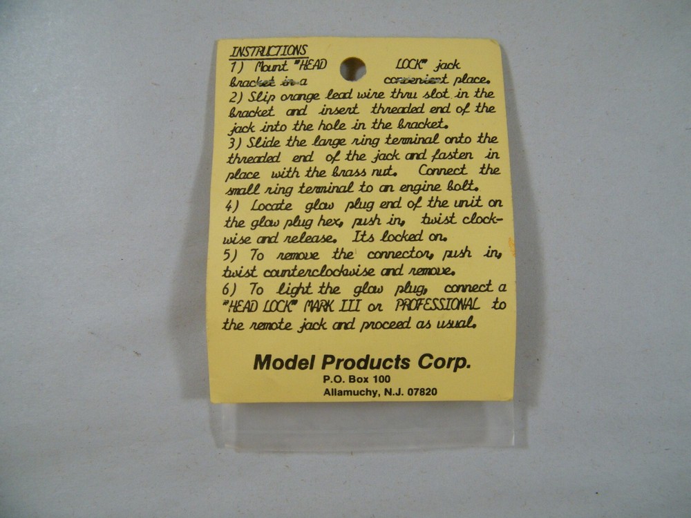 HEAD LOCK RC GLOW PLUG CONNECTOR, CHARGING JACK & REMOTE SINGLE