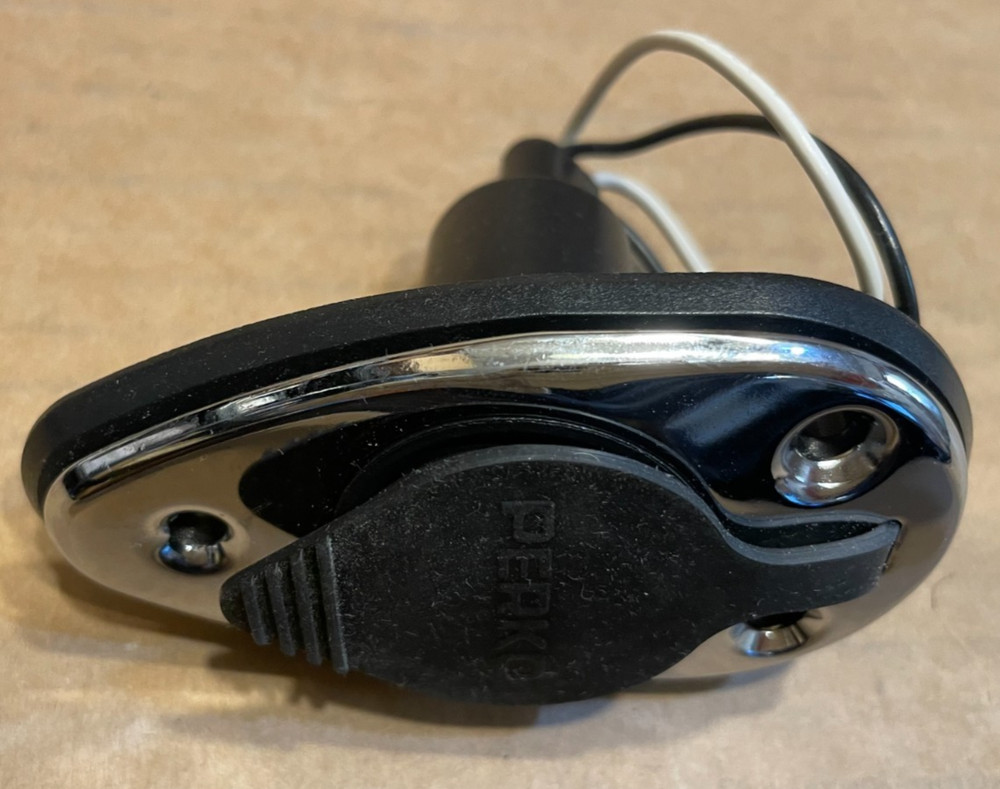 Perko Threaded Collar Pole Light Mounting Base 2-Pin Chrome #1048P00CHR