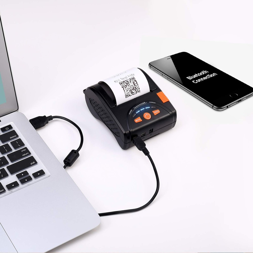 MUNBYN Bluetooth Receipt Printer, 58mm Mini POS Receipt Printer, Android 2