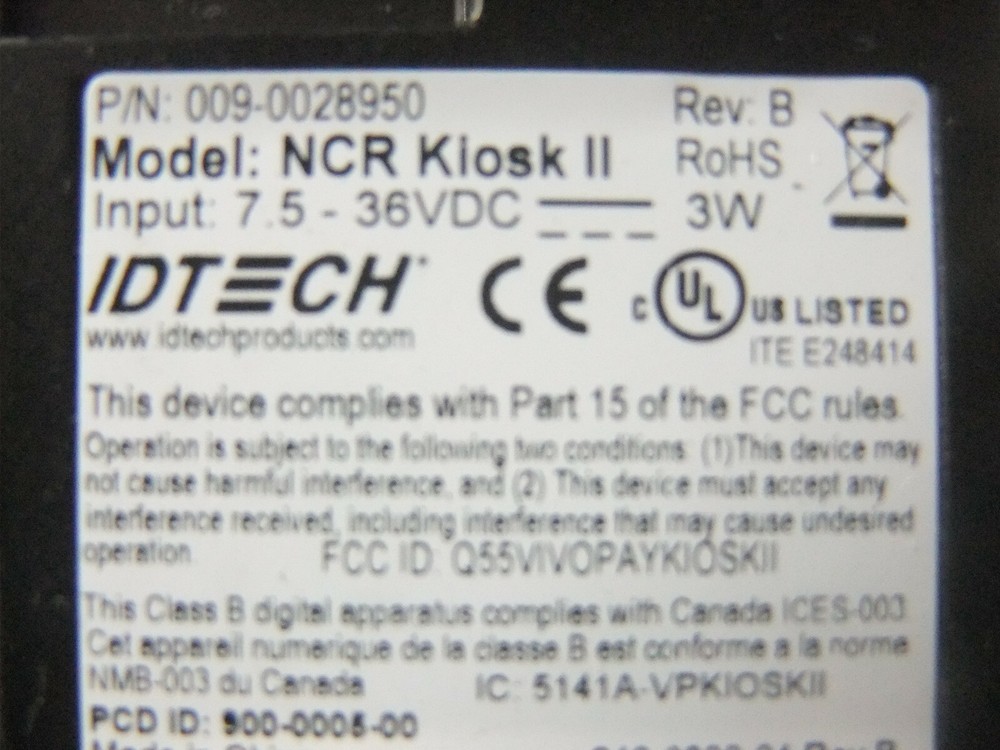 NCR USB Contactless Card Reader Main Control Unit PN: 009-0028950