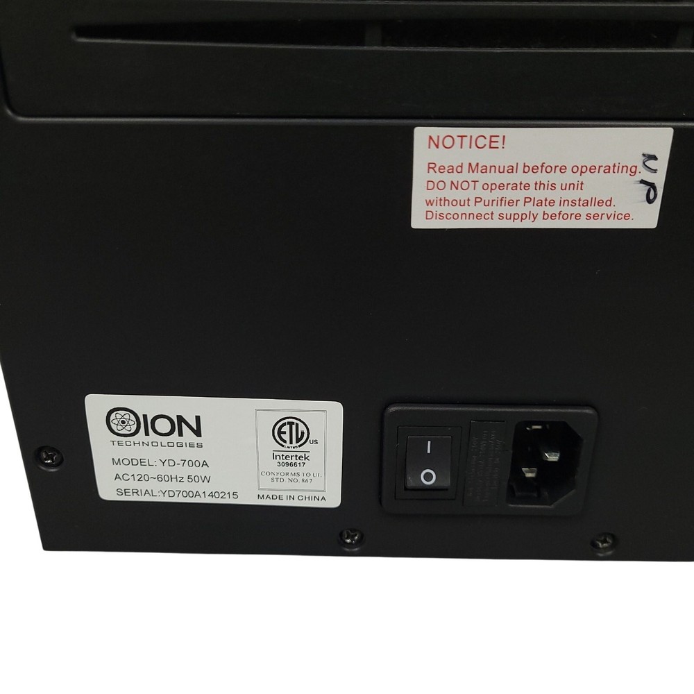 ION Technologies YD-700A Ozone Ionizer Air Purifier Cleaner Tested Works