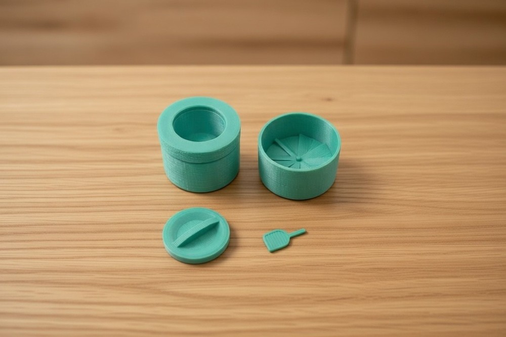 Toothless Spice Grinder Set with Scoop Compact Storage Design