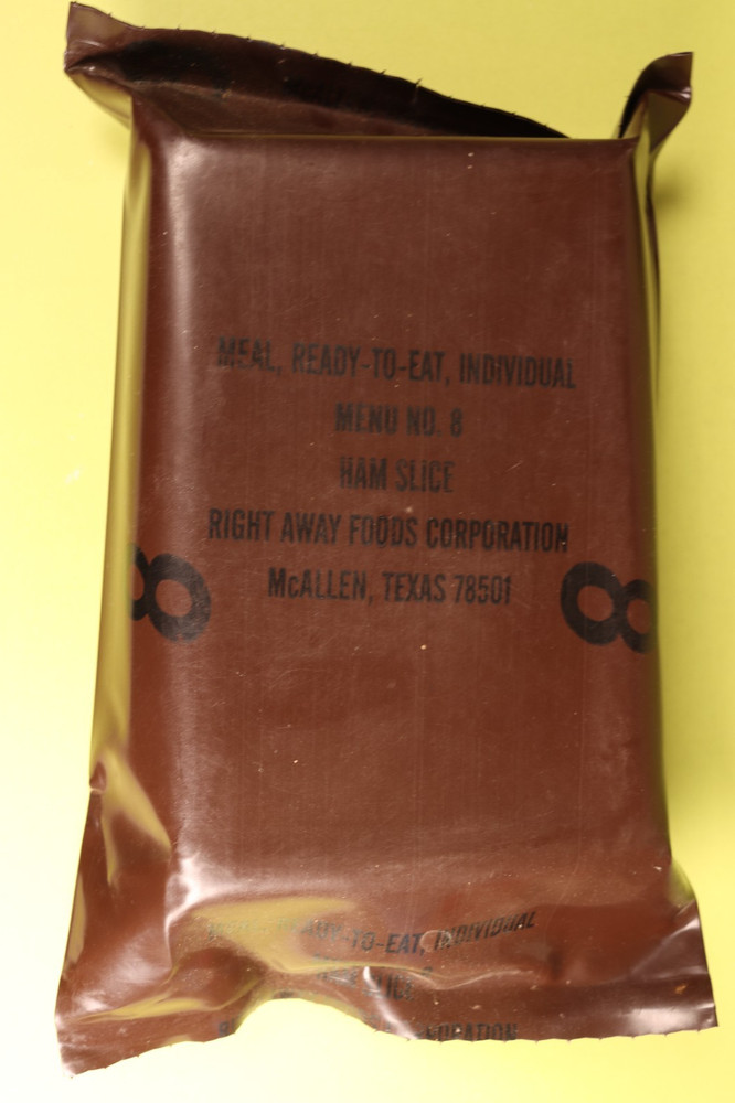 MRE Menu No. 8 Ham Slice Sealed Original Packaging McAllen TX Gulf War
