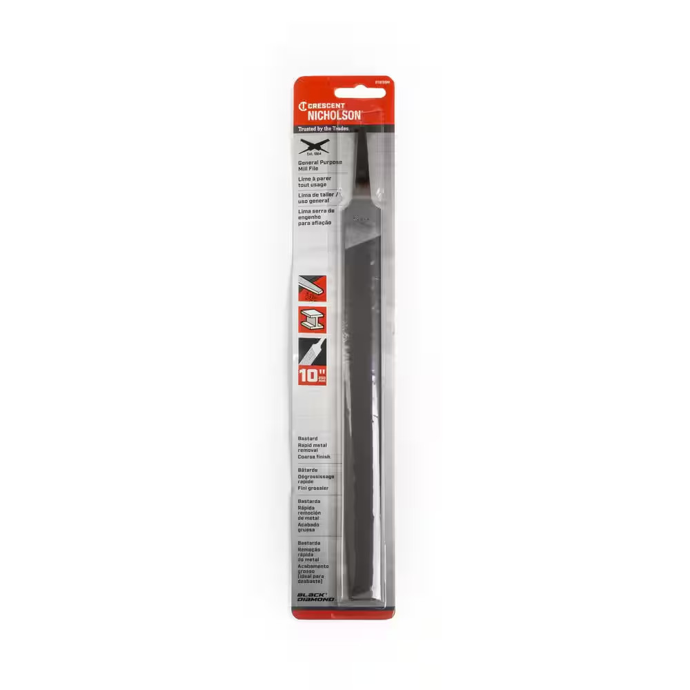 Nicholson 10 In. Mill Single Cut Bastard File
