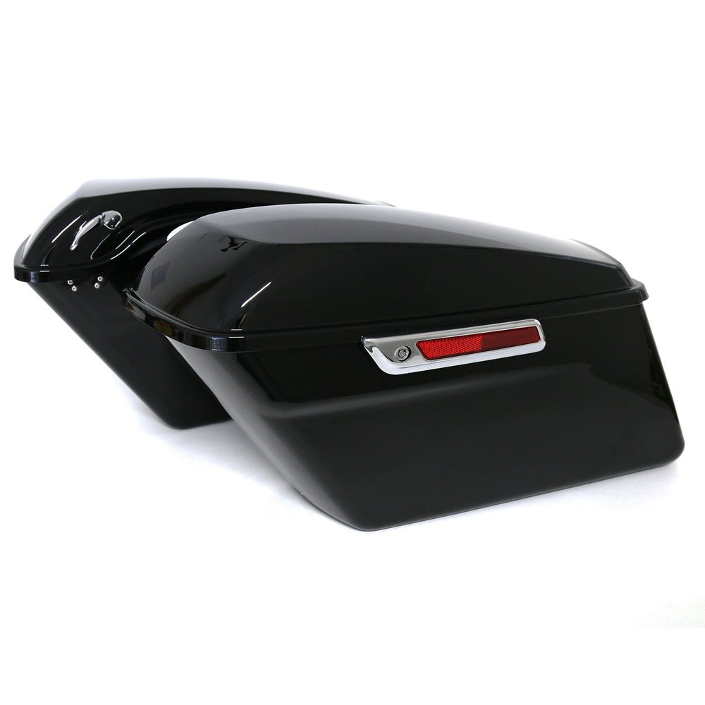 Gloss Black Panniers Luggage w/Lock set for Harley-Davidson FLHTCU 16-16