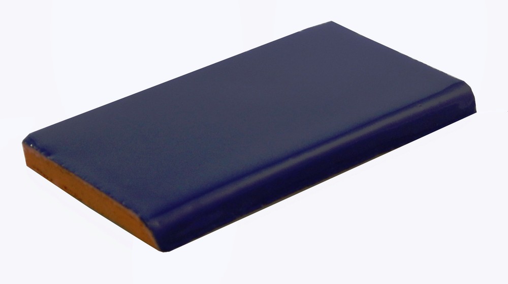 12  Surface Bullnose Mexican Molding Tile SOLID COBALT BLUE 2x4