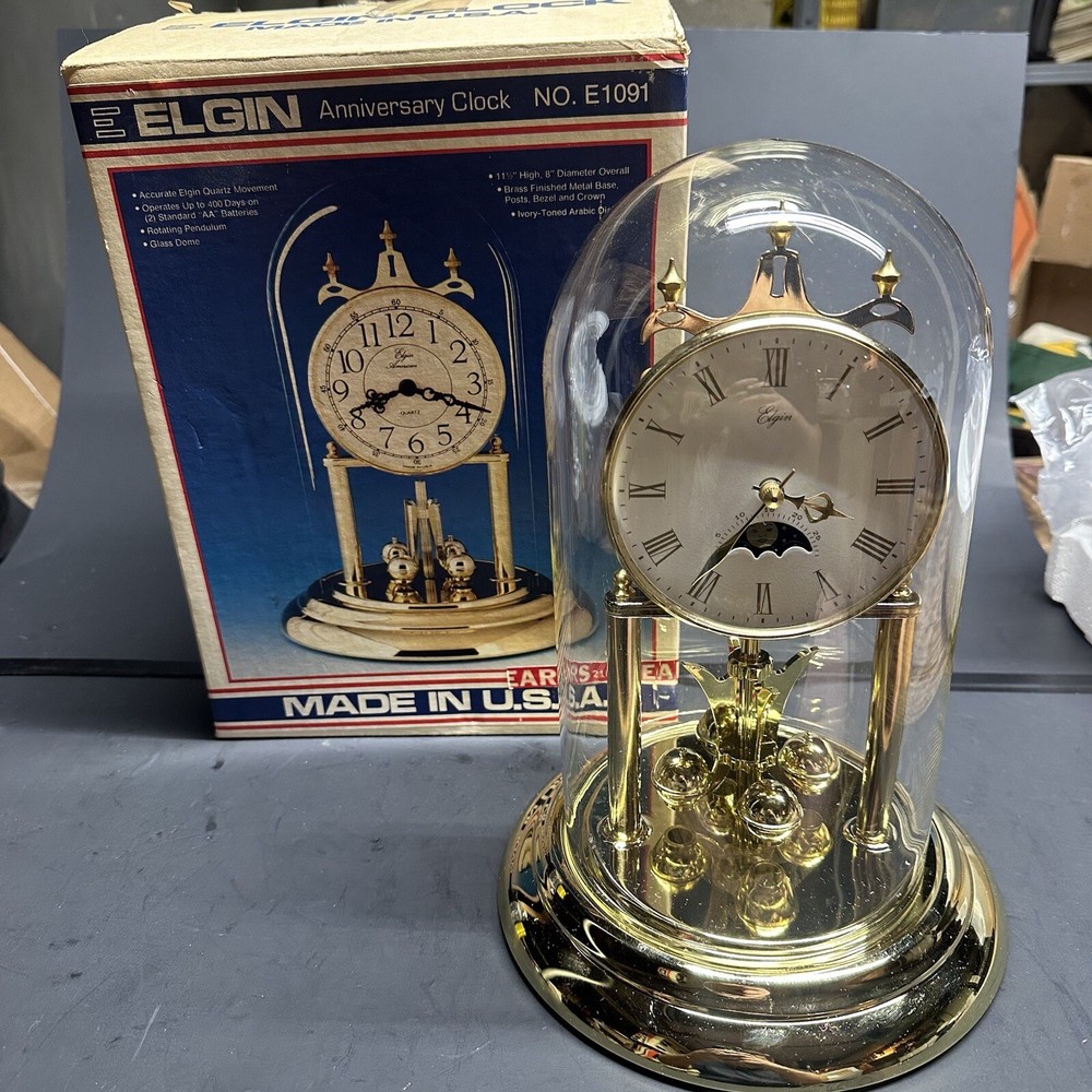 Vintage Elgin Model E1091 Anniversary Clock