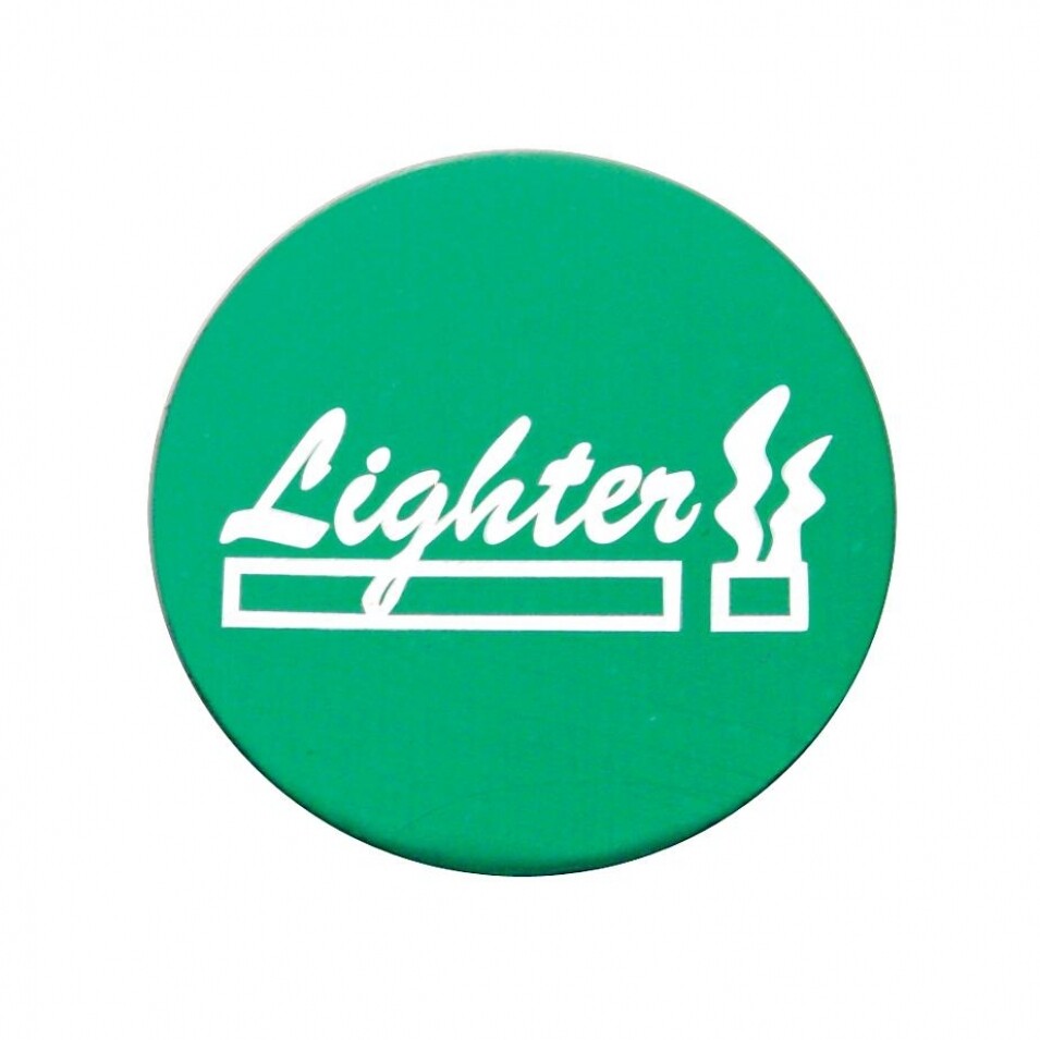 Cigarette Lighter Knob - Green Aluminum Sticker