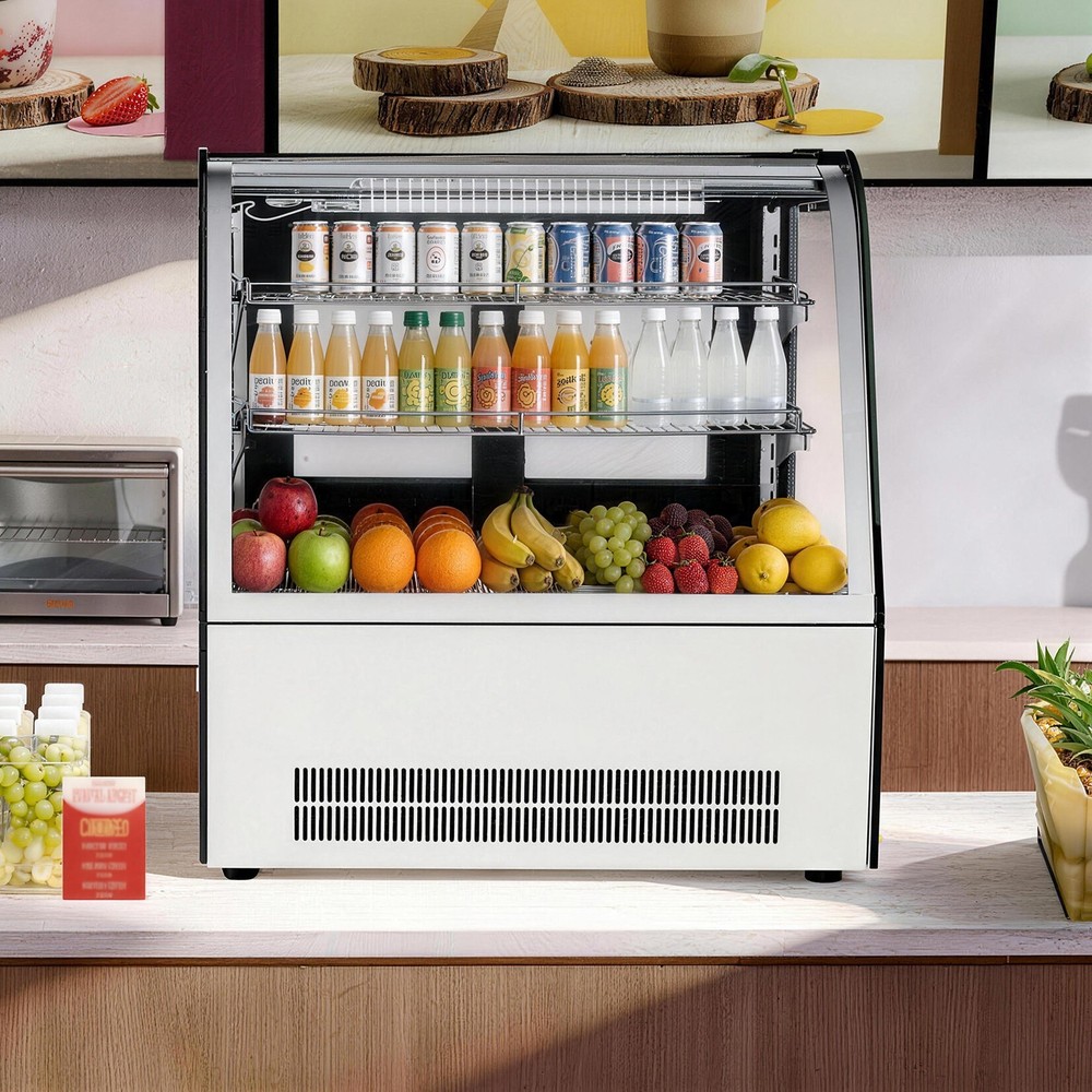 VEVOR Refrigerated Display Case Bakery Display Fridge Case 4.2 cu ft/105L 2-Tier