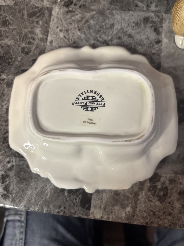 Fitz & Floyd Botanical Bunny Salt & Pepper With Tray And Box