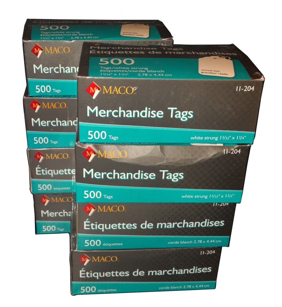 maco merchandise tags 500pcs ( 2 boxes )