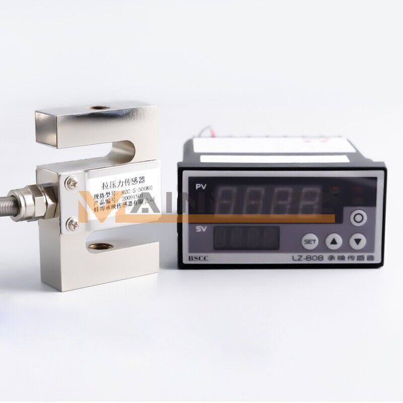 1x Load Cell Force Measuring Pull and Pess S-type Pressure Sensor with Indicator