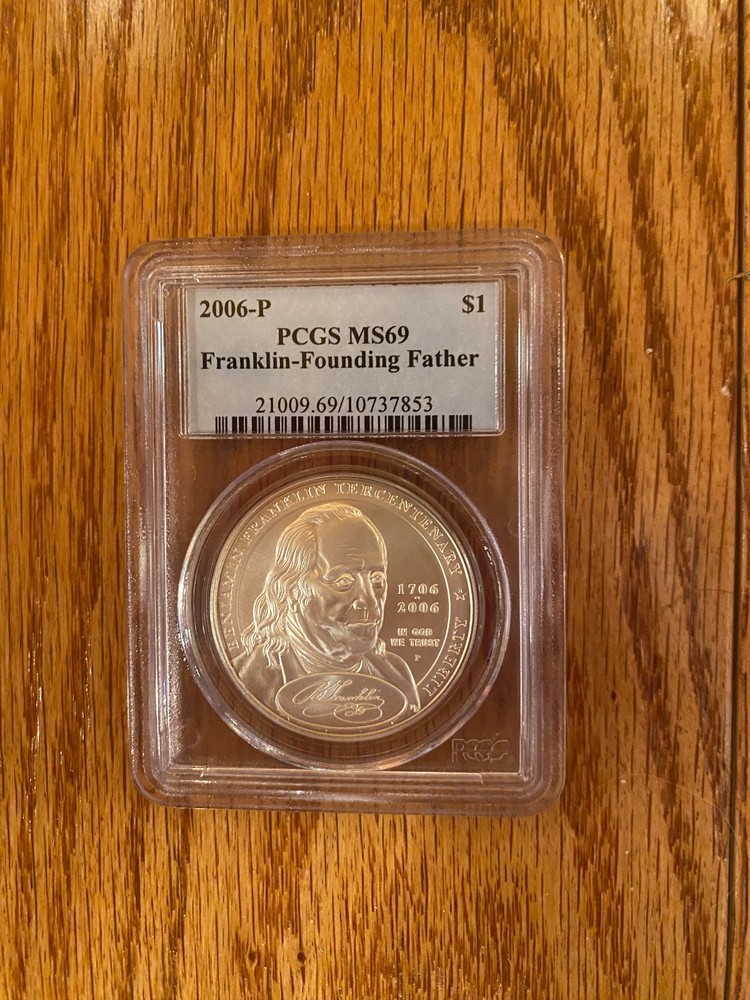 2006 P Ben Franklin Commemorative Silver Coin PCGS MS69