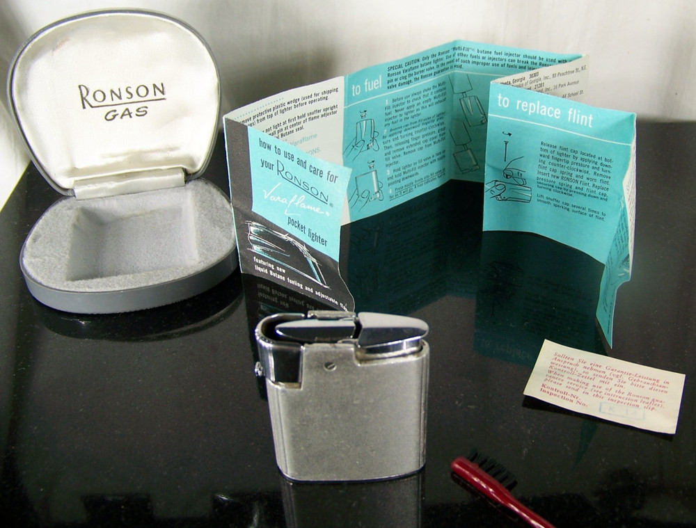 VINTAGE RONSON TORNADO LIGHTER ORIGINAL CASE -GERMANY