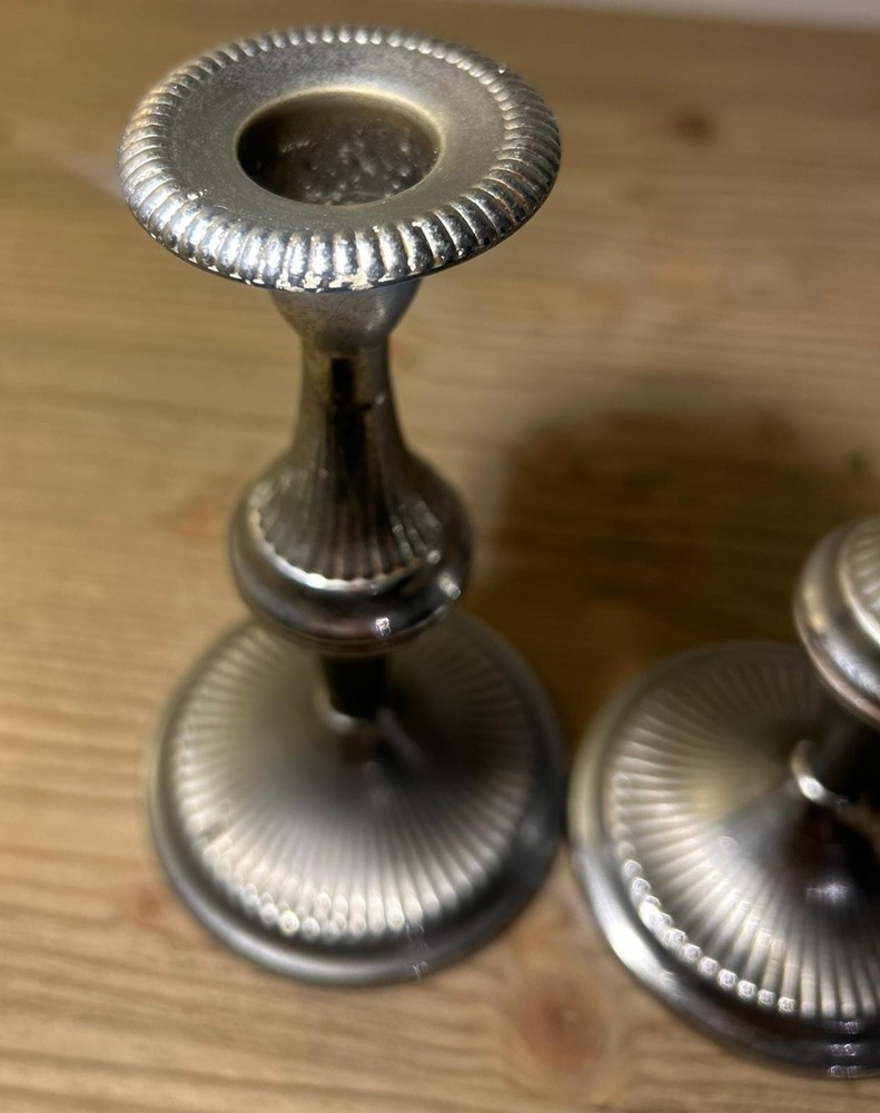 x2 Vintage Ian Heath Silver Plated Candlestick Holders