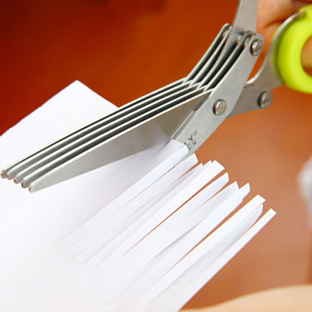 Herb Scissors Chop Herbs Easily with 5 Blade Scissors Onion Cutter Kitchen Tool