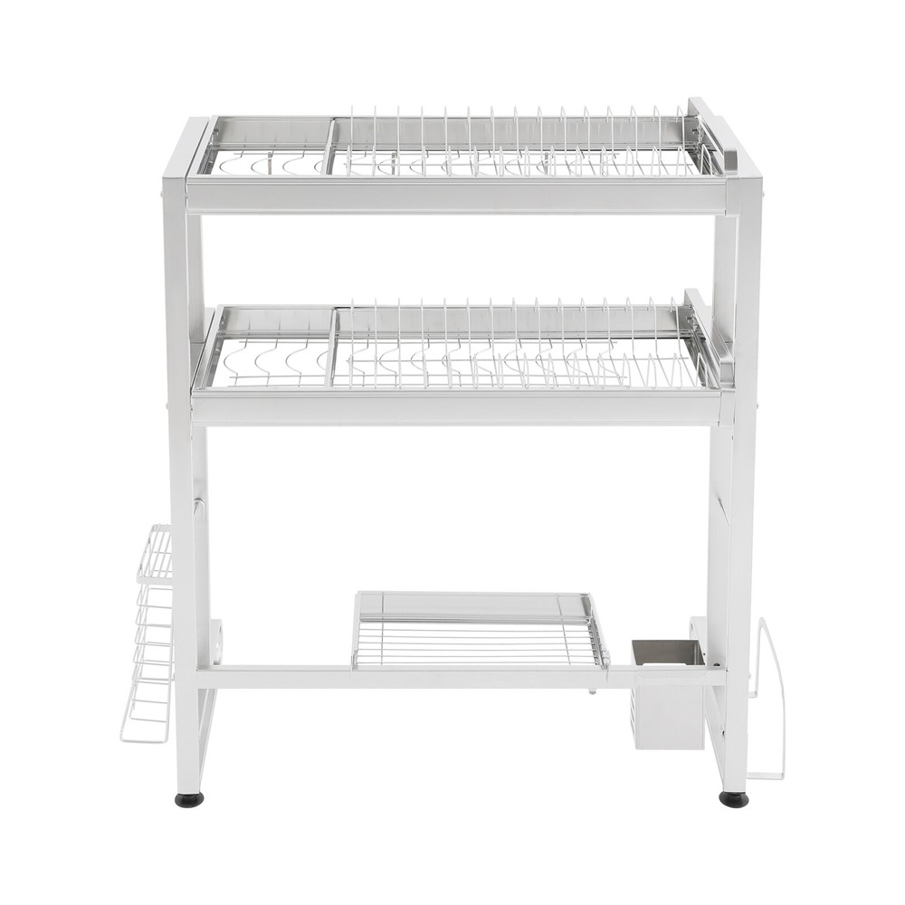 2-Tier Over Sink Dish Drying Rack, Stainless Steel Expandable Over Kitchen Sink