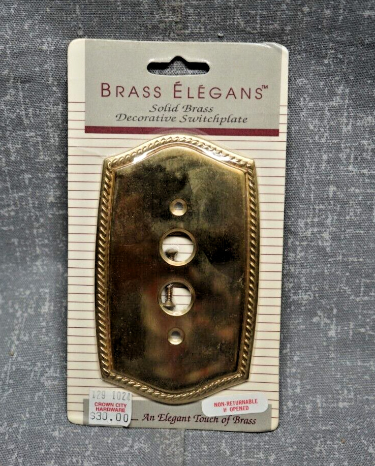 Vintage/Antique Style  Solid Brass Single G Push Button Switch Plate Cover   New