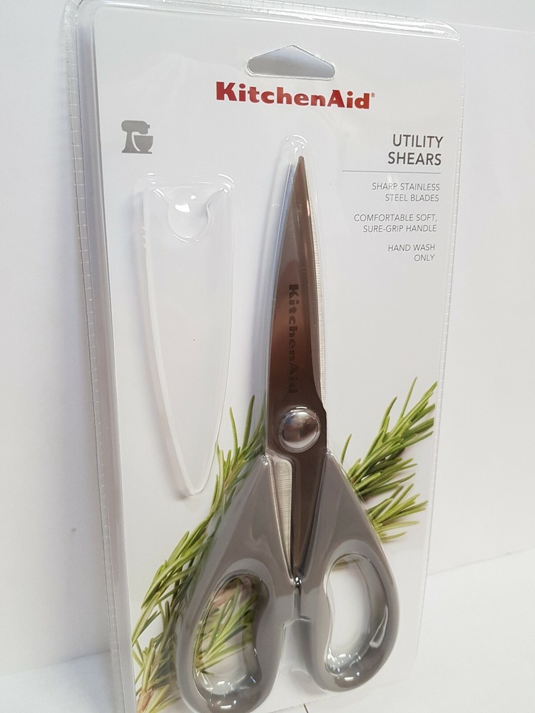 KITCHENAID ALL PURPOSE KITCHEN SHEARS SOFT GRIP GRAY STAINLESS NEW STYLE
