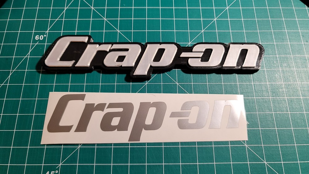 Crap-on 3D Printed Magnet (novelty) toolbox changing table Emblem "FREE" Decal