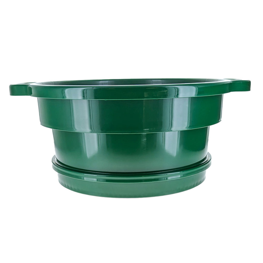 1/8" Mesh Classifier | 6" Deep | Green Plastic Screen With Handle | Stackable