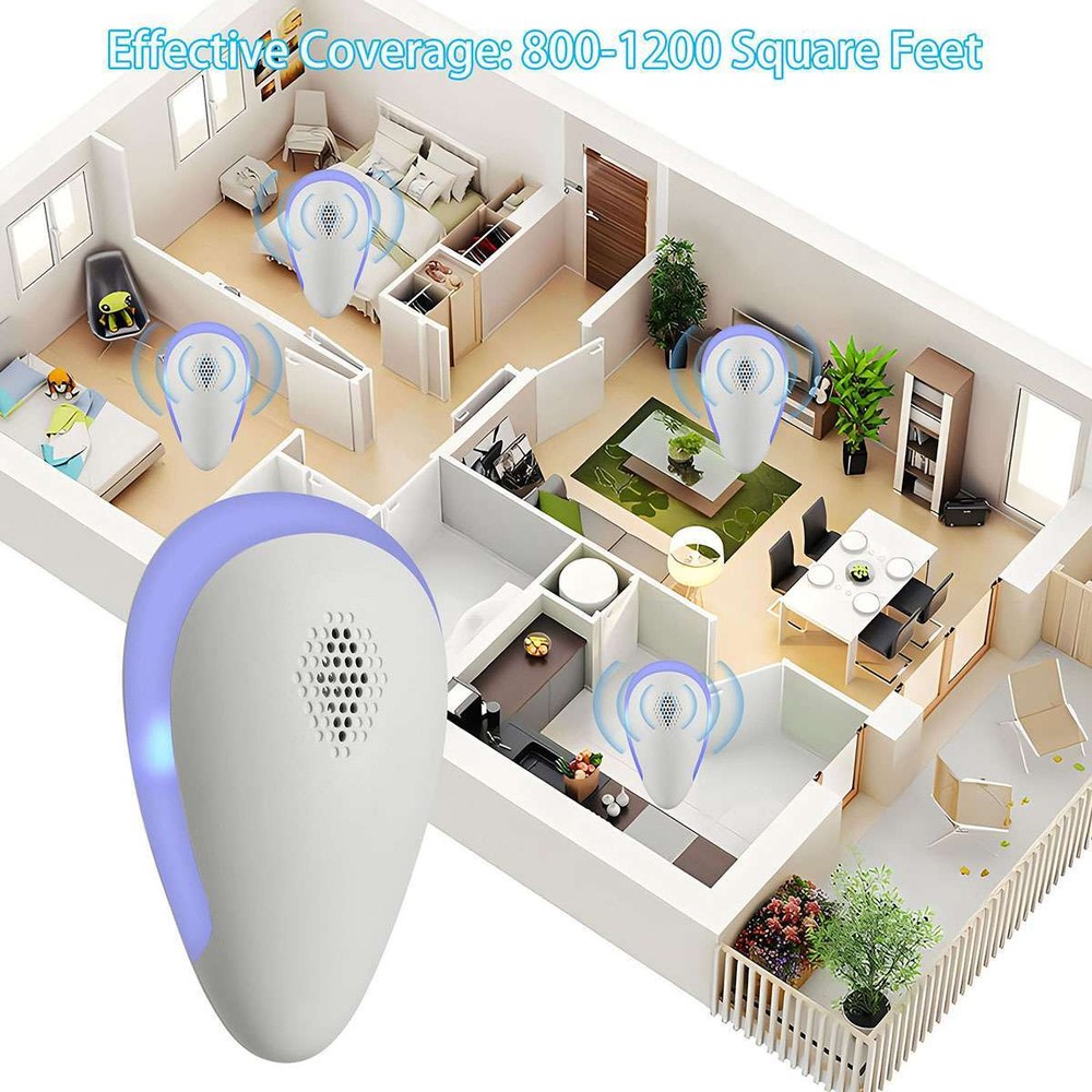 Electronic Pest Reject Control Ultrasonic Repeller Home Bug Rat Spider Roaches