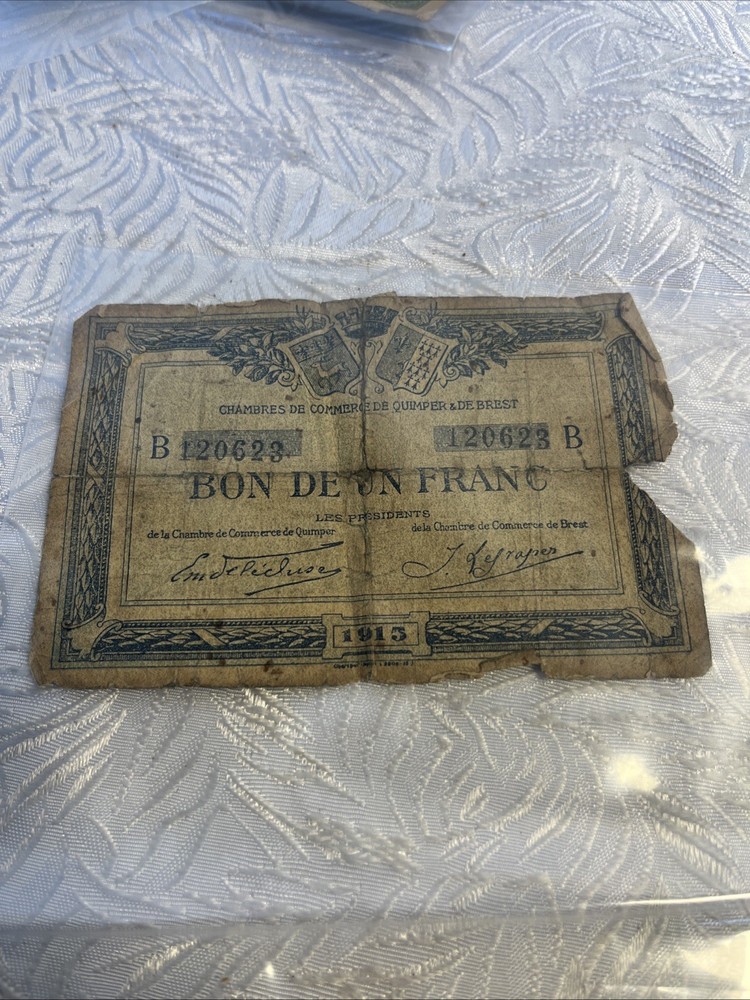 Billet 1 Franc Quimper Et Brest 1915
