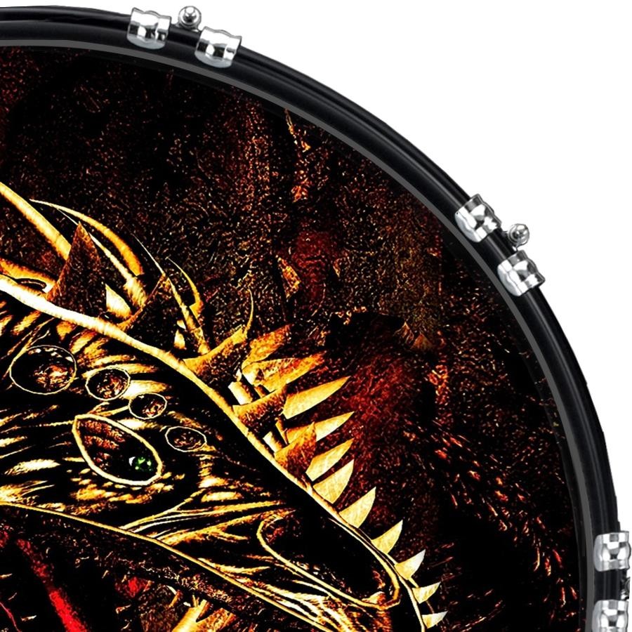 22" Custom Bass Kick Drum Front Head Graphic Graphical Dragon 5