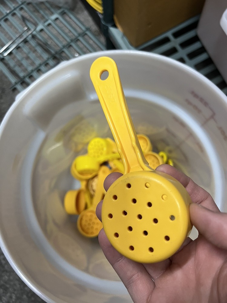 Measuring Cup, 1/4 Cup, Yellow, Perforated