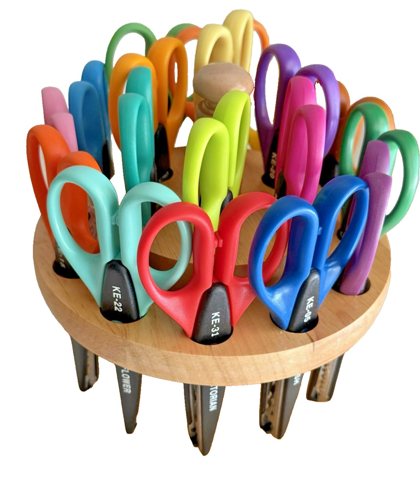 Kraft Edgers Kaddy 18 Mixed Edging Scissors Solid Wood Stand Non Skid Base