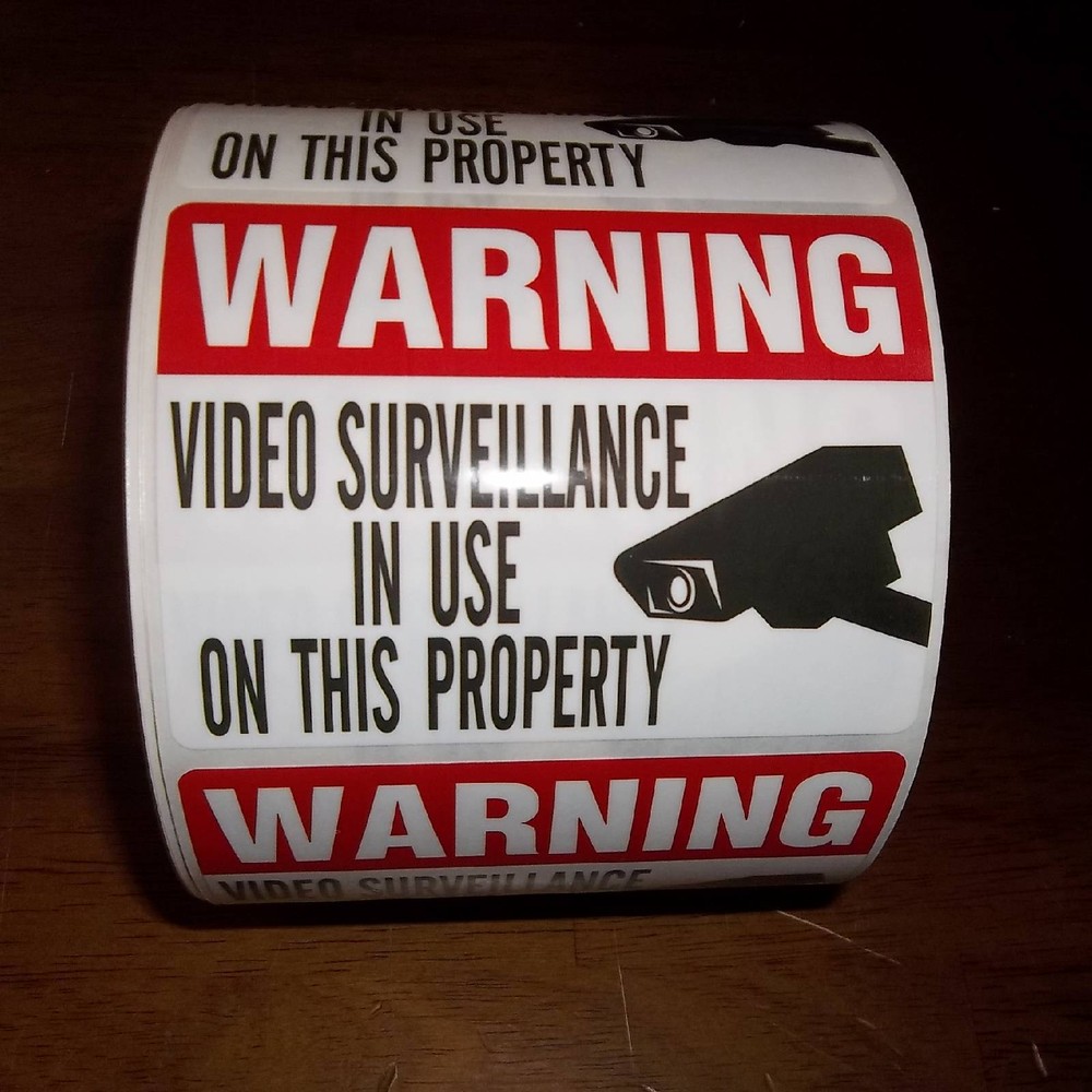BULK SECURITY SYSTEM CAMERA WARNING STICKERS DECALS LOT