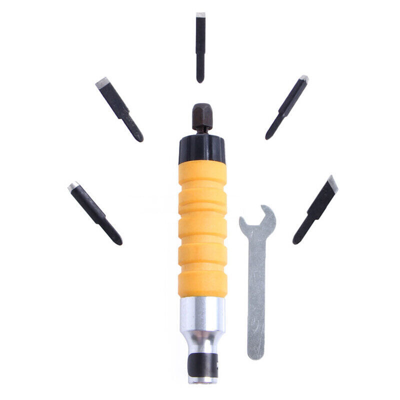 Electric Chisel Tool Wood Carving Machine Woodworking Small Spanner w/5Tips CS