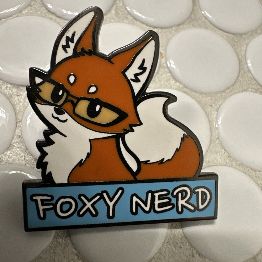 Foxy Nerd Lapel Pin Fox Animal With Glasses