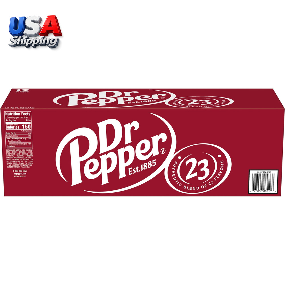 Dr Pepper Soda Pop, 12 Fl Oz, 12 Pack Cans