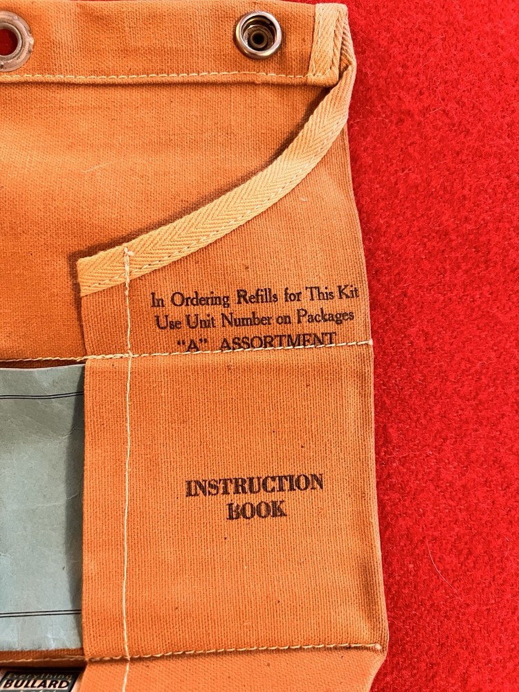 WWII-era FIRST-AID ROLL KIT ("E.D. BULLARD CO.") 12-piece. Complete!