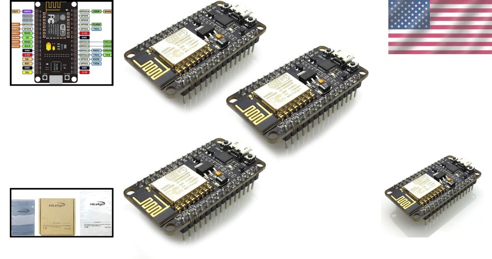Multi-Pack NodeMCU CP2102 ESP-12E Modules - 80MHz Wi-Fi Development Solutions
