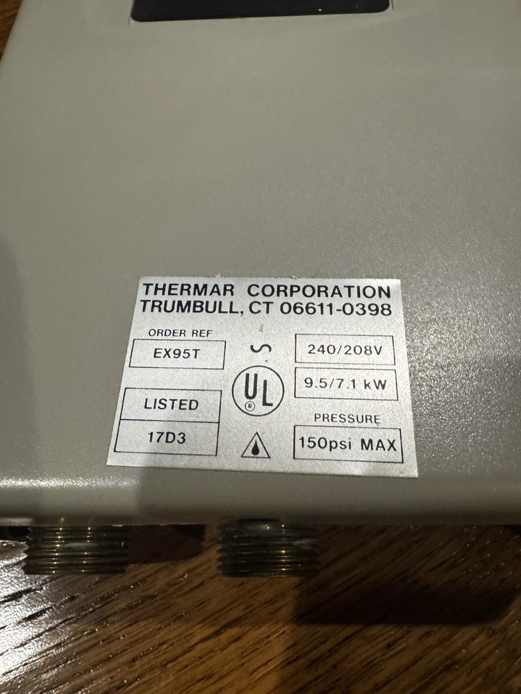 Thermar EX95T Thermostatic Electric Tankless Water Heater Pre Owned Only As Pic