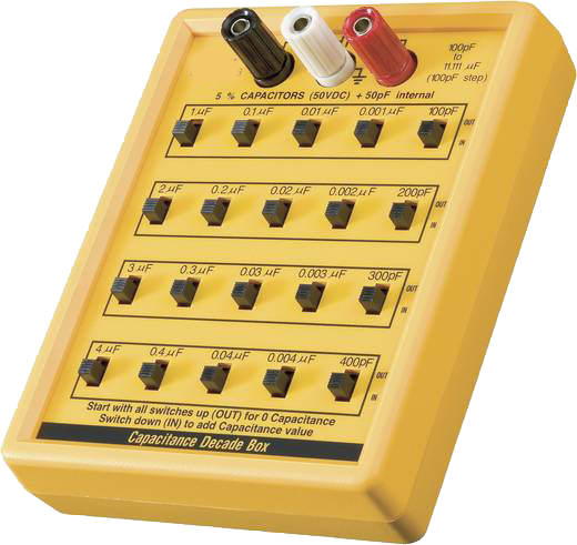 Capacitance Decade Box, Five Decades, 100 pF to 11uF (100 pF per step)