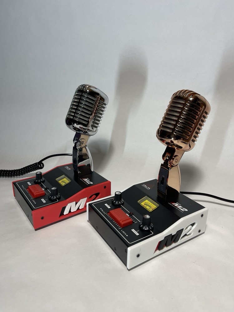 Custom Base Panels (2) RED For DELTA M2 DYNAMIC POWER BASE MICROPHONE CB MIC