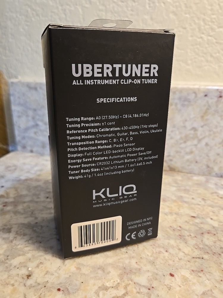 KLIQ UberTuner - Professional Clip-On Tuner for All Instruments multi-key modes