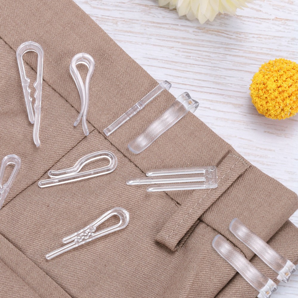 300pcs Durable Plastic Alligator Clip, 1.5" Clear U Shape with Teeth