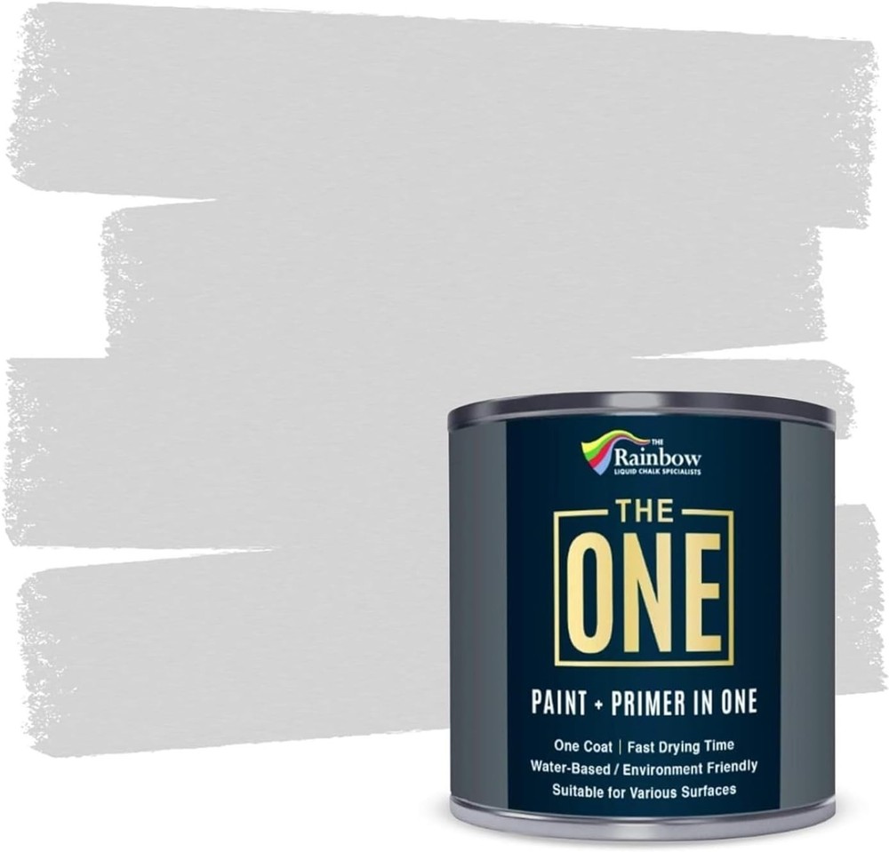 All-in-One Light Grey Paint & Primer - Eco-Friendly Matte Solution, 1 Liter