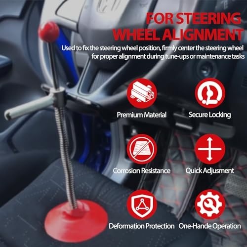 Adjustable Steering Wheel Holder & Lock - Car Alignment Tool for Trucks, Vans &